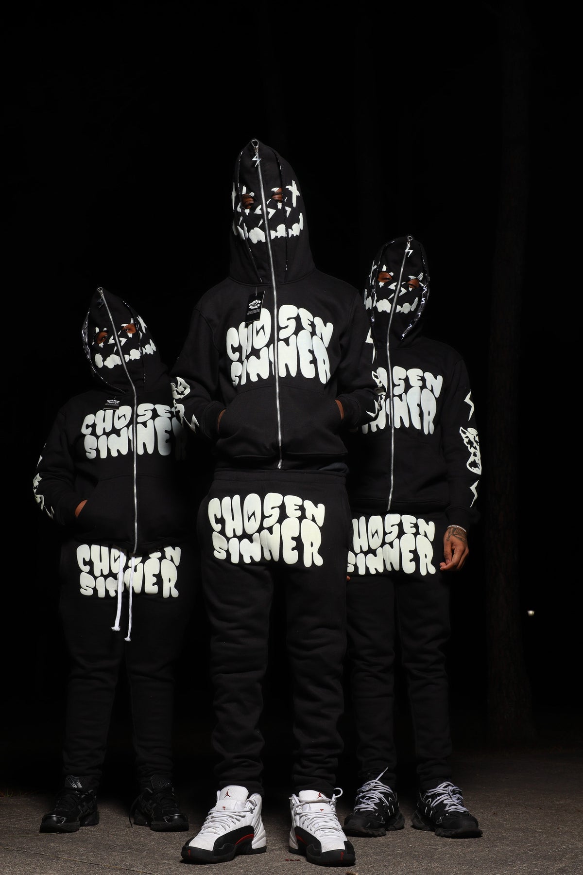 Chosen sinners full zip up (full sweat suit glow in dark)