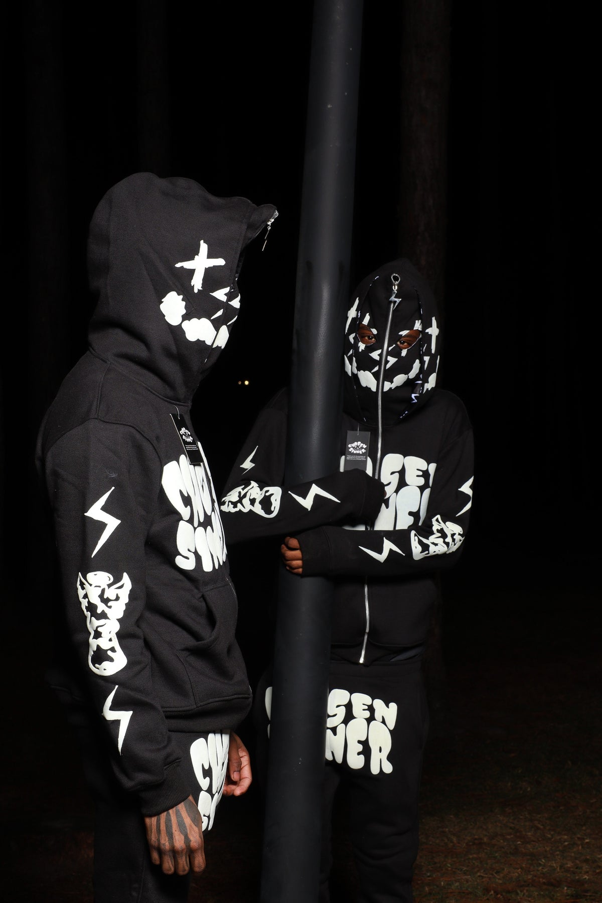 Chosen sinners full zip up (full sweat suit glow in dark)